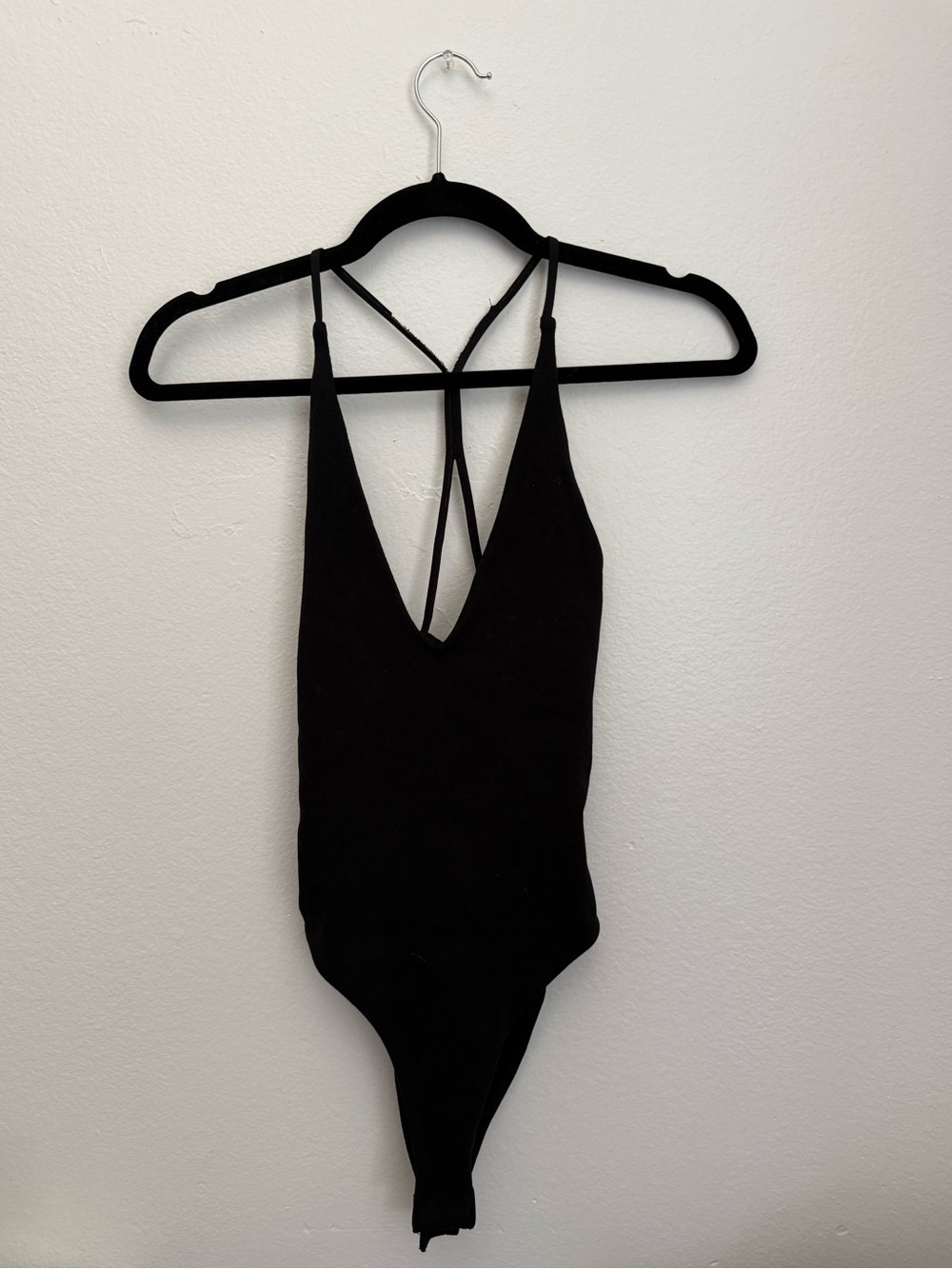Zara Black Strappy V-Neck Bodysuit